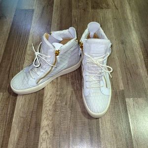 Giuseppe Zanotti white and gold shoes